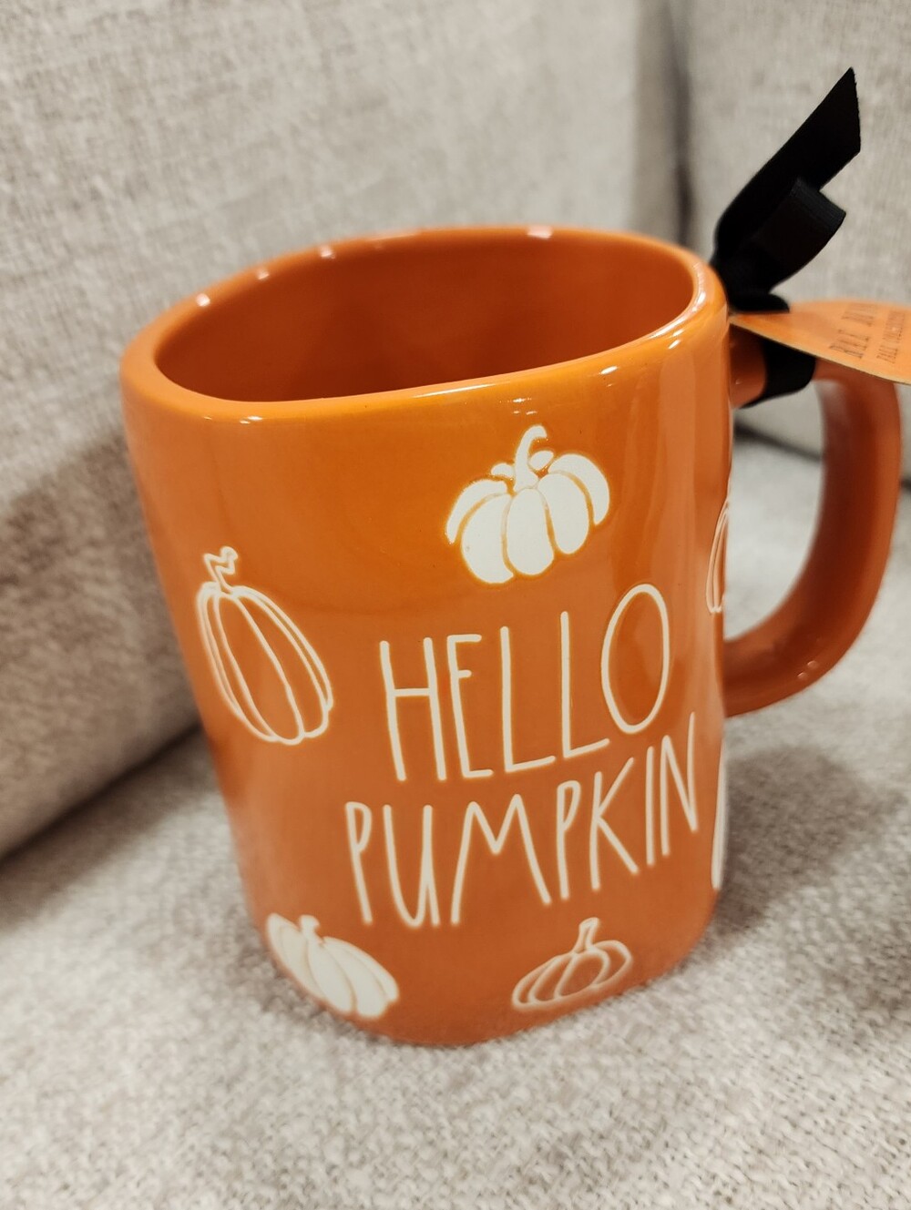 Rae Dunn Hello Pumpkin Orange Ceramic Mug